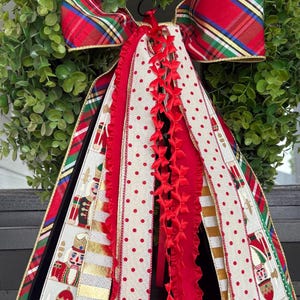 Classic Nutcracker Ribbon Bundle with CHUNKY BOW-Wreath Ribbons-Christmas ribbons(26")