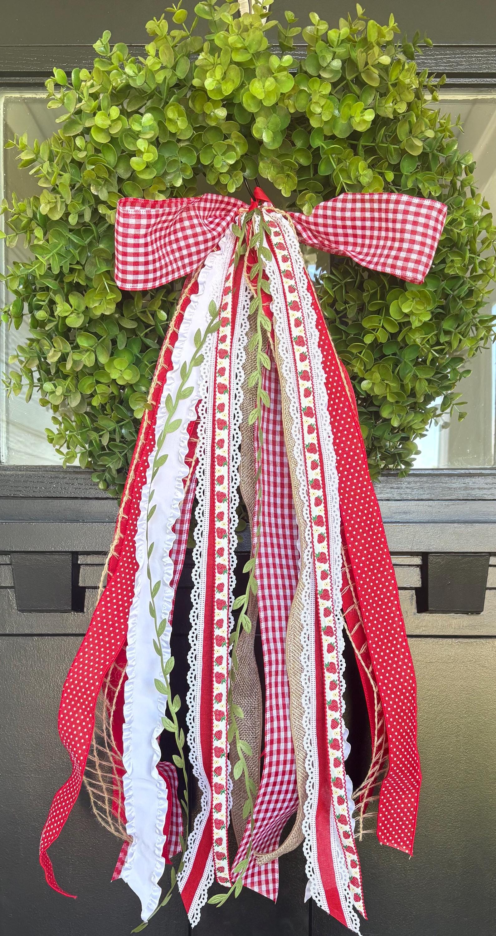 Field Ribbon Strawberry Fields Ribbon Bundle With BOW- Summer Wreath Ribbons - Etsy