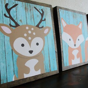 Woodland Animal Nursery Prints 8x10 image 7