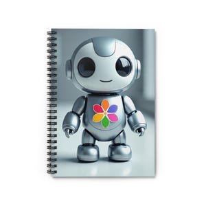 Adorable Robot Spiral Notebook - Perfect for School, Work, Journaling, Gifts, Kids, Teachers, Stationery