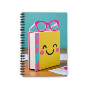 Fröhliches Spiralnotizbuch - Liniert, Süßes Journal, Back-to-School Bedarf, Studenten Geschenke, lustiges Briefpapier