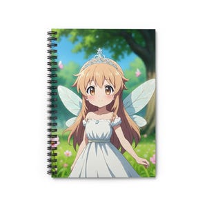 Feenprinzessin Spiralnotizbuch - Liniert, Niedliches Journal, Geschenk für Studenten, Ästhetisches Briefpapier, Geburtstagsgeschenk, Anime Lover&#39;s Notebook