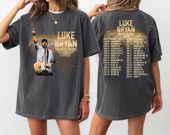 Chemise de concert Luke Bryan, chemise Luke Bryan, chemise Country On Tour, chemise Luke Bryan vintage Country on Tour Tracklist, chemise de fan Luke Bryan