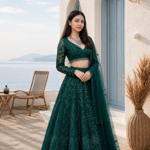 emerald green desi dress Embrace Elegance with Green Indian Clothes