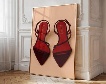 Red Heels Fashion Print: Modern Chic Shoe Art (Digital Download)