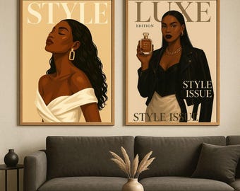 Aesthetic Magazine style Digital Art print - A4/A5 downloadable wall art, editorial Fashion Poster, Minimalist Home Decor