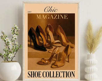 Shoe Collection Poster – Chic Digital Fashion Art | Vintage High Heel Print | Modern Editorial Wall Decor | A1-A5 Printable PDF