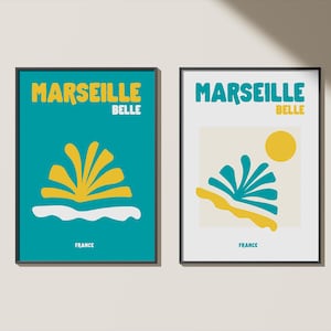 Marseille Poster – Beautiful Marseille – Minimalist Southern Illustration – Colorful Decorative Poster – Mediterranean Wall Art – Vintage France