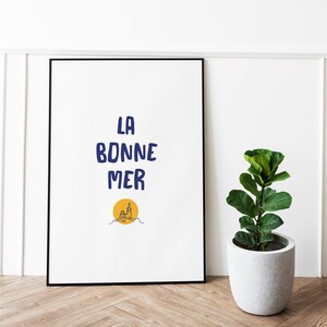 Póster de Marsella – Póster del Sur – El Buen Mar – Póster decorativo de pared mediterráneo – Ilustración de Marsella