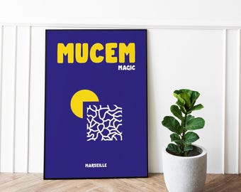 Marseille MUCEM poster – Modern decorative poster – Mucem Magic illustration – Marseille gift idea – Southern graphic poster