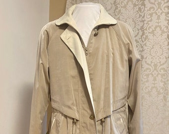 Jacqueline Ferrar Vintage Windbreaker Jacket - Small, Tan, Coat