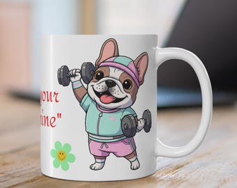 Mug French Bulldog & Exotic Cat Mug Strength is in the Heart Cute Pet Motivation Gift Mug gift