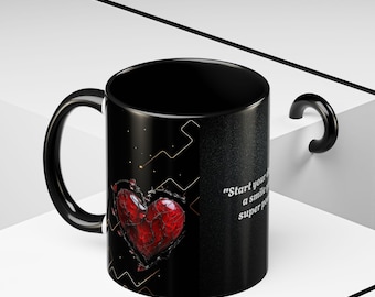 Mug Start Your Day with a Smile Your Super Power - Gothic Love Coffee Cup - Dark Aesthetic Gift for Her Him