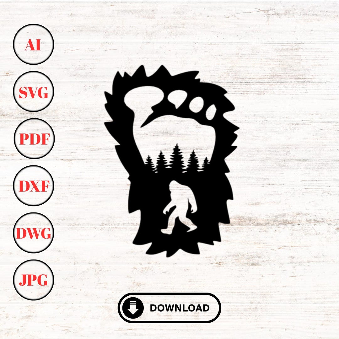 Bigfoot Svg Dxf Files for Laser Cutting | Cnc Laser Cut Plasma ...