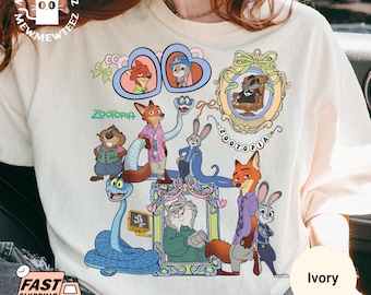 Disneyland Zootopia 2 Characters Coquette Bows Shirt: Disney Judy & Nick Gary Snake Kids T-shirt