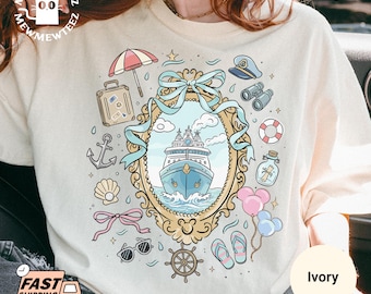 Disney Sea Adventure Cruise Line Shirt, Nautical Disneyland Coquette Bows Girls Trip Tee, Family Summer Vacation Tee, Minnie Bows Womans Tee
