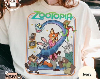 Disneyland Zootopia 2 Characters Shirt, Disney Judy & Nick Fox Bunny Gary Snake Kids T-shirt