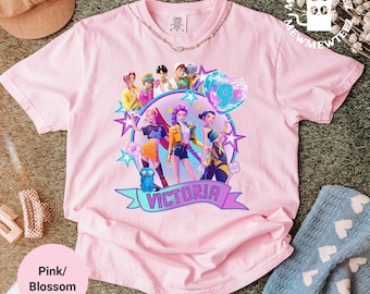 Kpop Demon Hunter Custom Birthday Girl Shirt, KPDH Huntrix Personalized Shirt, Sajaboys Kpop Youth Fan T-shirt, Kids Birthday Princess Tee