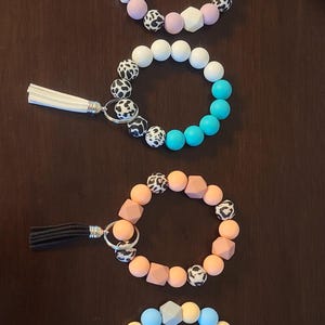 Silicone Bead Wristlet Keychain