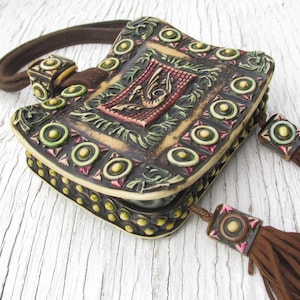 1920s Carved Celluloid Dance Purse Compact Antique RARE Art Deco Griffin