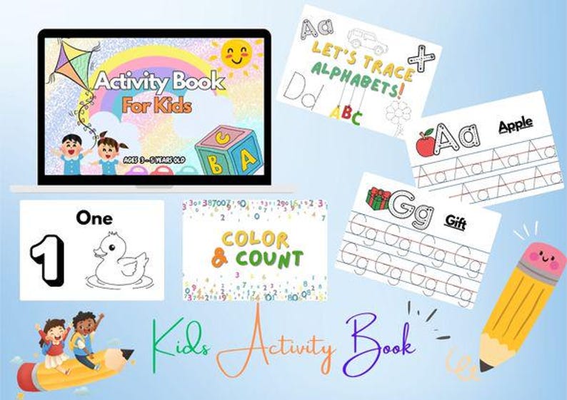 Kids Activity Book: ABC Tracing || Counting Numbers || Editable Canva ...