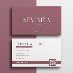 Modèle de carte de visite modifiable avec code QR minimaliste, carte de visite recto-verso, carte de visite personnalisable sur toile, carte de visite de luxe