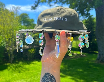 Pince à chapeau attrape-soleil, pousse de chapeau attrape-soleil, accessoire de chapeau de festival, clips rave, accessoires rave, mini arc-en-ciel