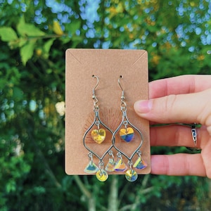 Sun Catcher Earrings, Suncatcher Jewelry, Crystal Earrings, Reflective Earrings, Rainbow Iridescent Earrings