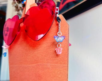 Catena per occhiali, accessorio per occhiali da sole, ciondoli, festival rave, accessorio per occhiali a farfalla fatto a mano