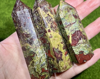 Dragon Bloodstone Crystal Tower, Polished Healing Stone Obelisk