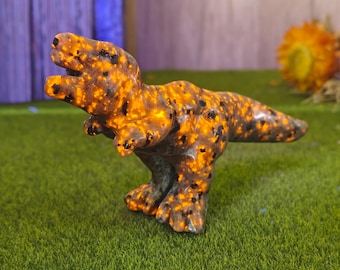 Natural Yooperlite Dinosaurs, Hand Carved Crystal Dinosaur Carvings