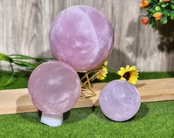 AAAA+ Rose Quartz Crystal Ball: Heart Chakra Healing Sphere