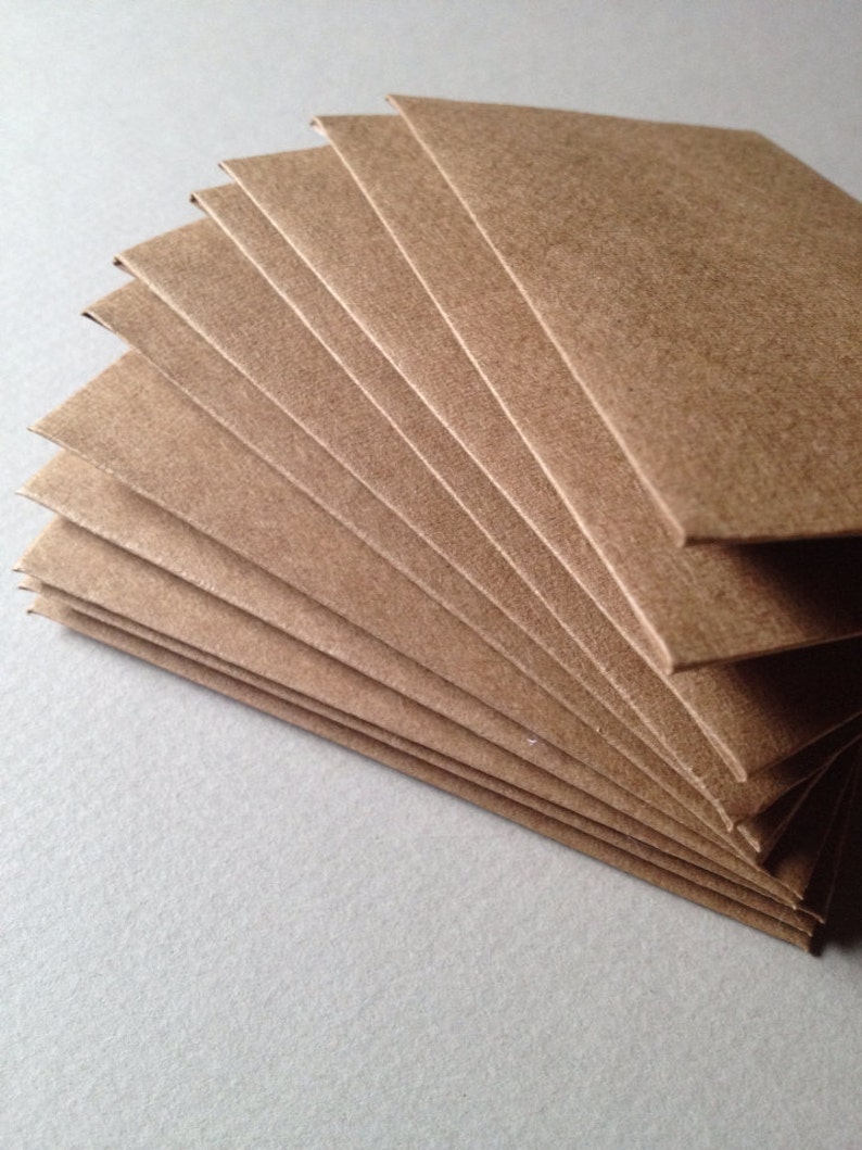 100 Kraft Envelopes 100% recycled Size 2 1/4 x 3 1/2 image 5