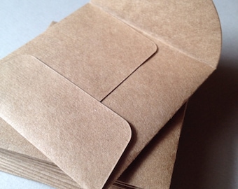 25 Kraftpapier-Umschläge - Kleine quadratische Umschläge mit einer Größe von 3 Zoll x 3 Zoll