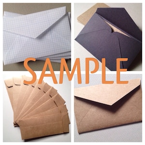 Votre choix ! Echantillon d'enveloppe ou de papier cartonné - n'importe quelle taille d'enveloppe ou de papier cartonné