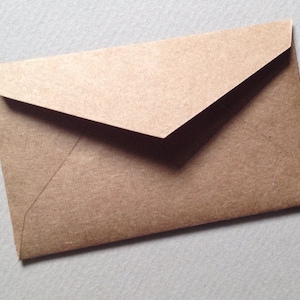 100 Kraft Envelopes 100% recycled Size 2 1/4 x 3 1/2 image 1