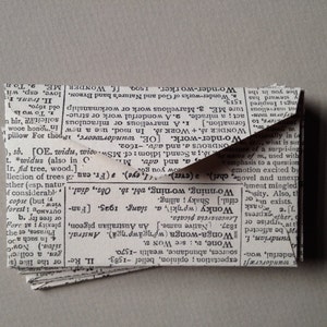 Mini Upcycled Dictionary Envelopes Size 2 1/4 x 3 1/2 image 1