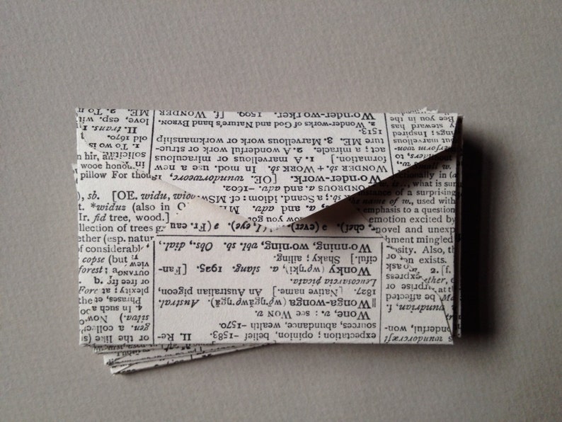 Mini Upcycled Dictionary Envelopes Size 2 1/4 x 3 1/2 image 1