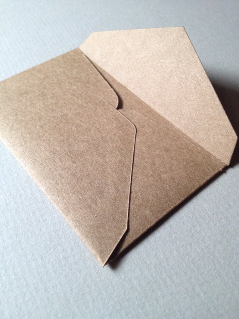 100 Kraft Envelopes 100% recycled Size 2 1/4 x 3 1/2 image 3