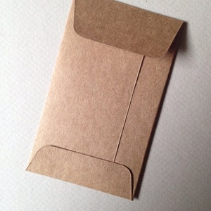 100 sobres Kraft mini reciclados, tamaño 2 1/8" x 3 1/2"