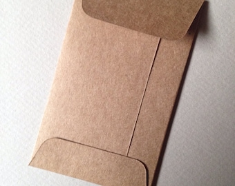 100 Kraft Envelopes -Recycled-Size 2 1/8" x 3 1/2”