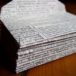 Mini Upcycled Dictionary Envelopes Size 2 1/4 x 3 1/2 image 2