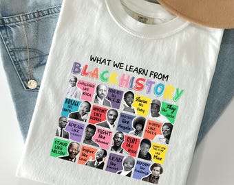 Camiseta del Mes de la Historia Afroamericana, Camiseta Educativa de Historia Afroamericana, Historia Afroamericana, Camiseta Gráfica de Líderes Negros, Escuela de Conciencia Cultural
