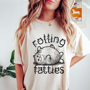 Comfort Colors® Rolling Fatties Cat, Funny Cat Graphic Shirt, Cat Lovers Gift, Unhinged Shirt, Cat Lover Shirt, Cute Cat Tee, Fat Cat Shirt