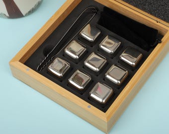 Customized Whiskey Stone, Gift for him ,Chilling Stones, Engraved Whiskey Stone,  Whiskey Stone Set, Father's Day Gift