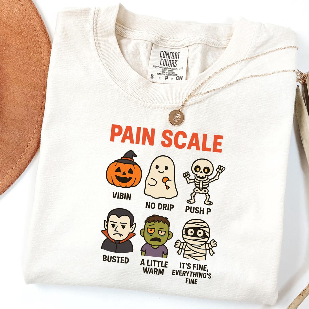 Comfort Colors® Halloween Pain Scale Shirt, Funny Nurse Fall Pumpkin T ...