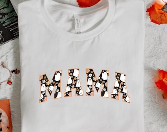 Comfort Colors® Halloween Mama Shirt, Mom Halloween Shirt, Spooky Mama Shirt, Mama Halloween, Cute Ghost Shirt, Floral Ghost Shirt