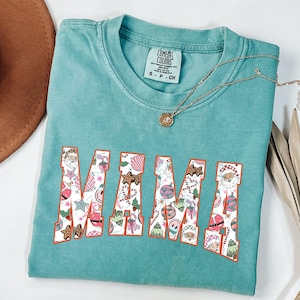 Comfort Colors®Christmas Mom Shirt, Xmas Santa Mama Shirt, Mama Claus Shirt, Family Christmas Shirt, Holiday Mom Shirt, Family Christmas Mom