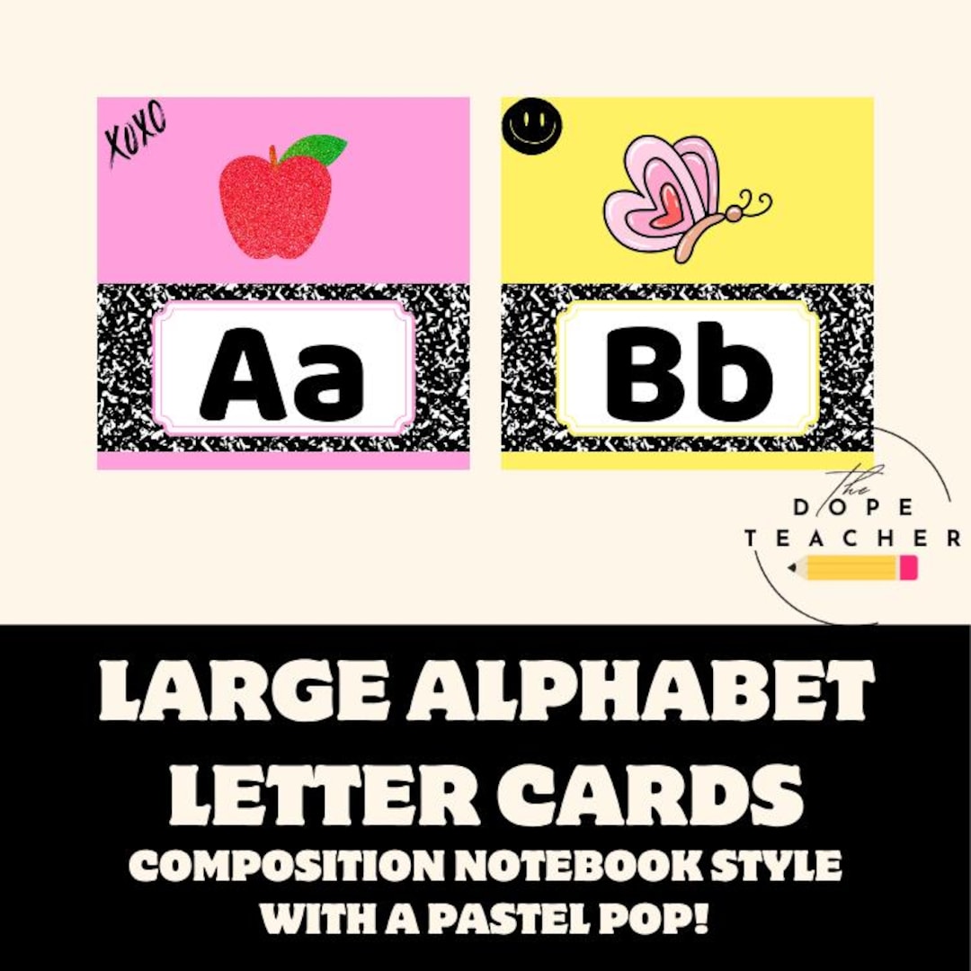 Composition Book Classroom Decor- Alphabet Posters - Etsy