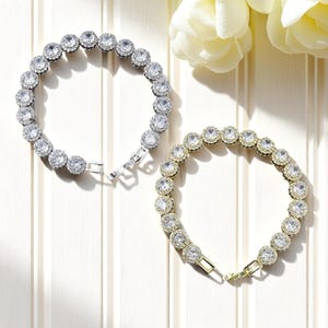 Iced Out Zirconia Hip Hop Bracelet for Women – Sparkling Pave Fold Buckle Bling Jewelry